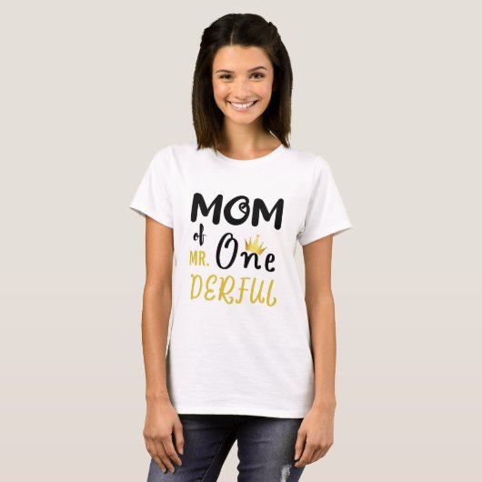 Mam van de heer Onederful Funny 1st Birthday T-Shi T-shirt (Voorkant volledig)