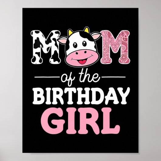 Mam van de Koe van het Birthday Girl Boerderij Poster (Voorkant)