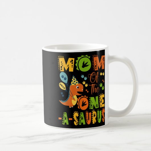 Mam van de One-a-saurus 1st Birthday Dinosaur Part Koffiemok (Rechts)