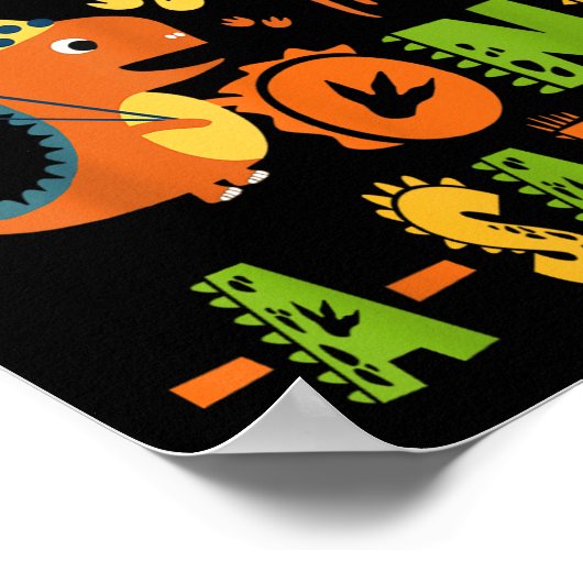 Mam van de One-a-saurus 1st Birthday Dinosaur Part Poster (Hoek)