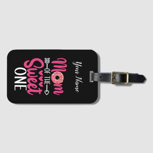 Mam van de Sweet One Sprinkst Donut Bagagelabel (Voorkant (horizontaal))