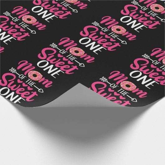 Mam van de Sweet One Sprinkst Donut Cadeaupapier (Hoek)