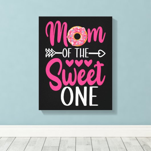 Mam van de Sweet One Sprinkst Donut Canvas Afdruk (Insitu (Houten vloer))