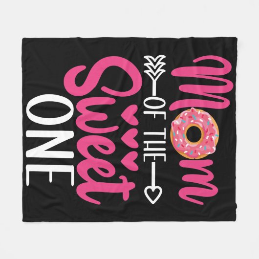 Mam van de Sweet One Sprinkst Donut Fleece Deken (Voorkant (Horizontaal))