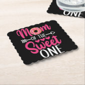 Mam van de Sweet One Sprinkst Donut Kartonnen Onderzetters (Gebogen)