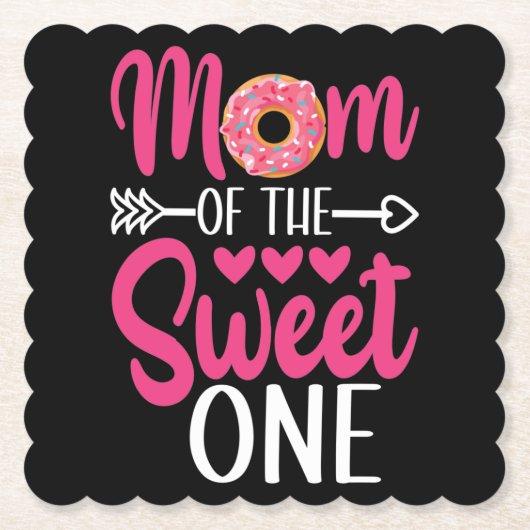Mam van de Sweet One Sprinkst Donut Kartonnen Onderzetters (Voorkant)