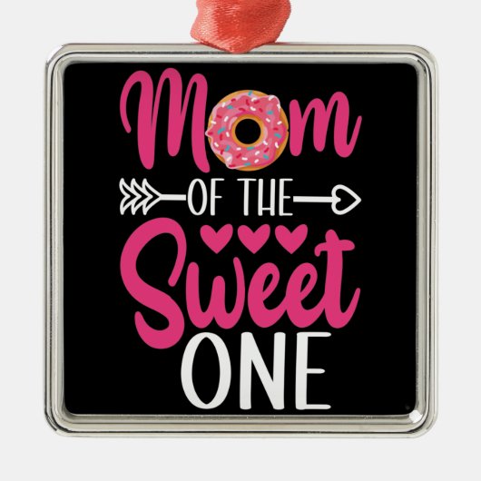 Mam van de Sweet One Sprinkst Donut Metalen Ornament (Voorkant)
