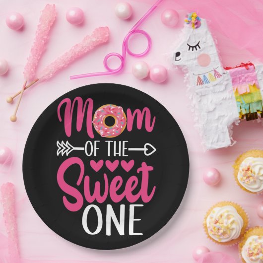 Mam van de Sweet One Sprinkst Donut Papieren Bordje (Feest)