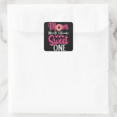 Mam van de Sweet One Sprinkst Donut Vierkante Sticker (Tas)