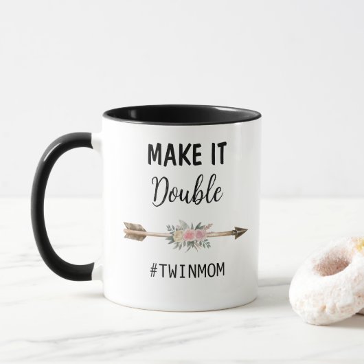 Mam van de tweeling, maak er een dubbele tweelingm mok (Met donut)