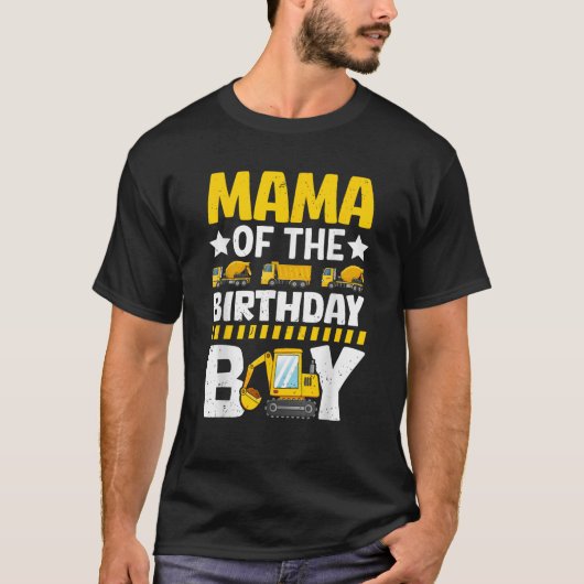 Mam van de verjaardag Boy Construction Theme Party T-shirt (Voorkant)