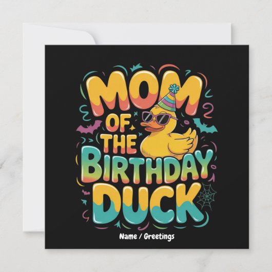 Mam van de verjaardag Eend Rubber Eend Verjaardag  Kaart (Voorkant)