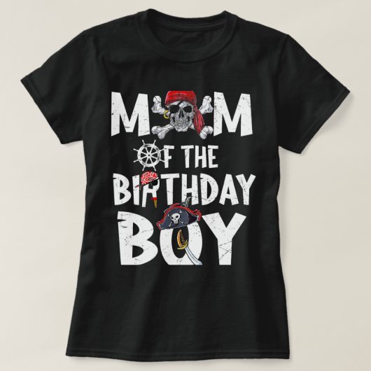 Mam van de Verjaardagsjongen shirt Pirate Mama Mam (Design voorkant)