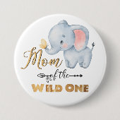 Mam van de Wilde One Elephant Gold Foil Button (Voorkant)