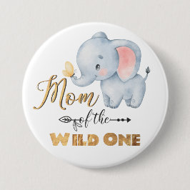 Mam van de Wilde One Elephant Gold Foil Button