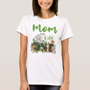 Mam van de Wilde One Oerwoud Safari Zoo Animals T- T-shirt