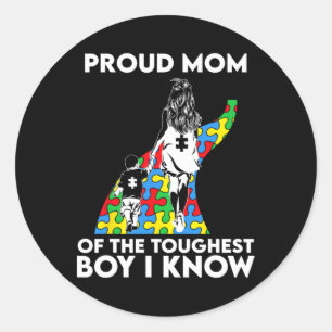 Mam van de zwaarste jongen die ik ken autisme ware ronde sticker