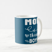 Mam van drie jongens Beste mama Moederdag Koffiemok (Voorkant rechts)