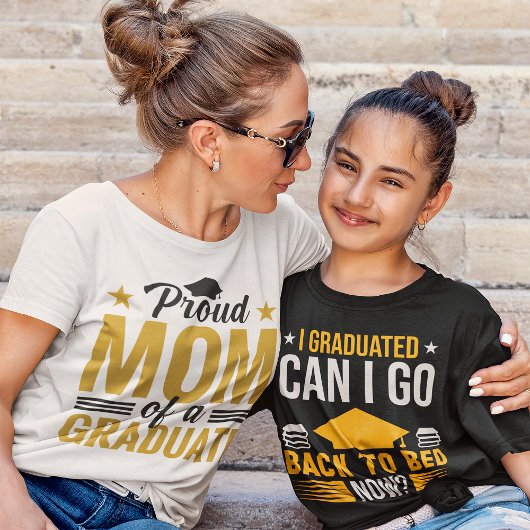 Mam van een Afstuderen vrouw, zwart en goudproud T-shirt