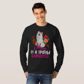 Mam van een bedrukt, met Samoyed Dog Bow Stropdas T-shirt (Voorkant volledig)