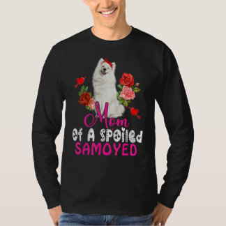 Mam van een bedrukt, met Samoyed Dog Bow Stropdas T-shirt