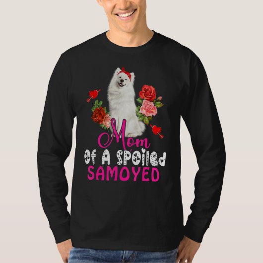 Mam van een bedrukt, met Samoyed Dog Bow Stropdas T-shirt (Voorkant)