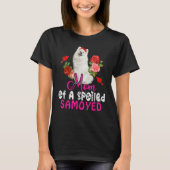 Mam van een bedrukt, met Samoyed Dog Bow Stropdas T-shirt (Voorkant)