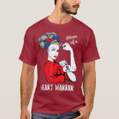 Mam van een hartenwarrior CHD Awareness Congenital T-shirt (Voorkant)