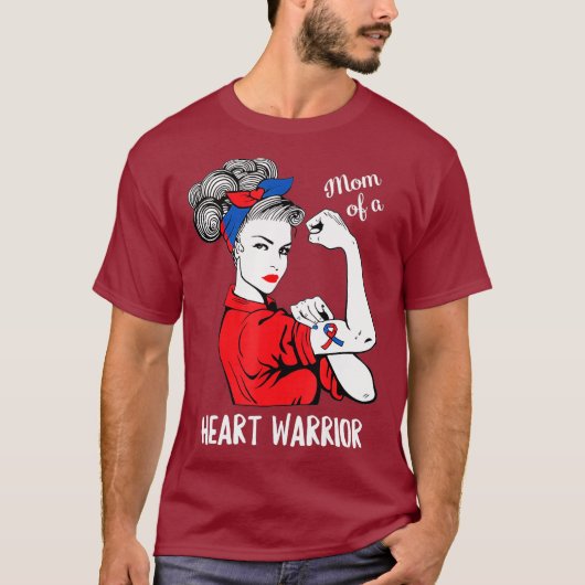 Mam van een hartenwarrior CHD Awareness Congenital T-shirt (Voorkant)