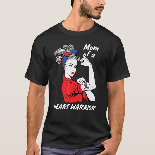 Mam van een hartenwarrior CHD Awareness Congenital T-shirt (Voorkant)