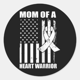 Mam van een hartkwaal of een rode hartziekte ronde sticker