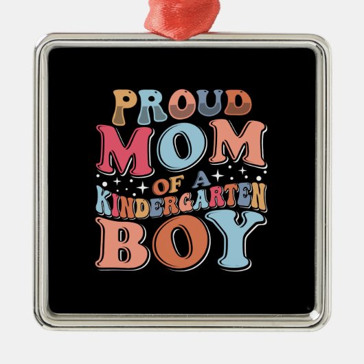 Mam van een Kindergartenjongen Metalen Ornament (Voorkant)