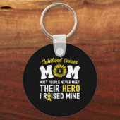 Mam van een Warrior Hero Childhood Cancer Awarenes Sleutelhanger (Voorkant)