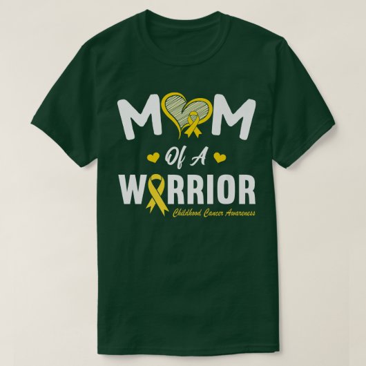 Mam van een Warrior Hero Childhood Cancer Awarenes T-shirt (Design voorkant)