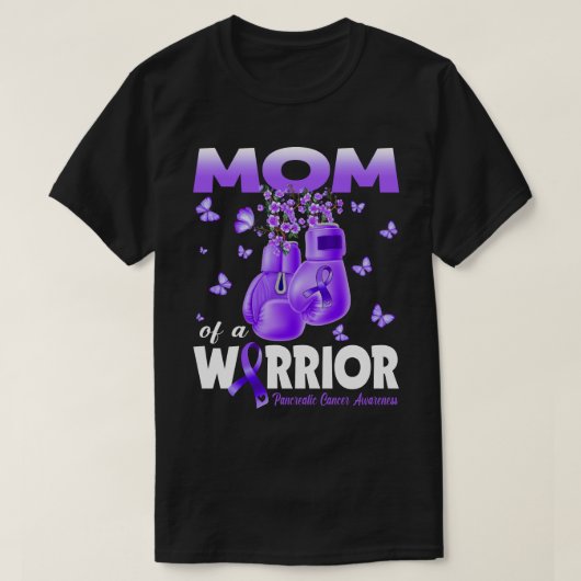 Mam van een Warrior Pancreatic Cancer Awareness Bo T-shirt (Design voorkant)