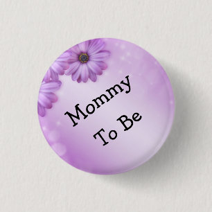 Mam van Glitter Paarse Vloerbok Ronde Button 3,2 Cm