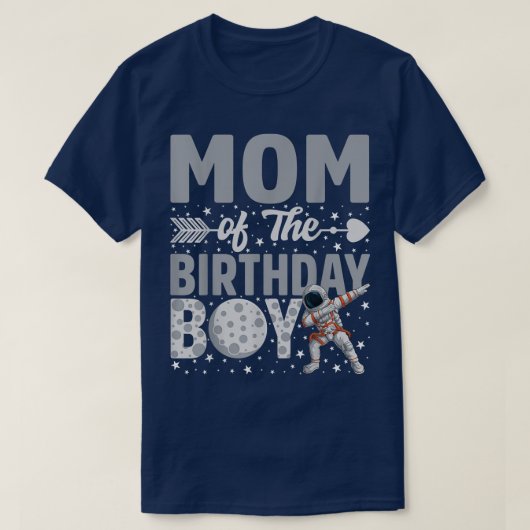 Mam van het 'Birthday Astronaut Boy Space Theme' d T-shirt (Design voorkant)