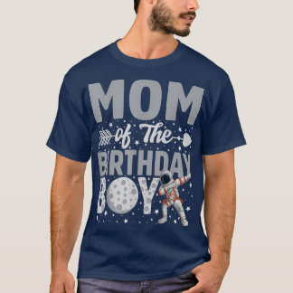 Mam van het 'Birthday Astronaut Boy Space Theme' d T-shirt