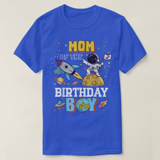 Mam van het 'Birthday Astronaut Boy Space Theme Pa T-shirt (Design voorkant)