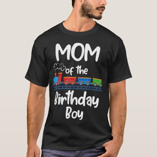 Mam van het 'Birthday Boy Train Toys Theme' T-shirt (Voorkant)