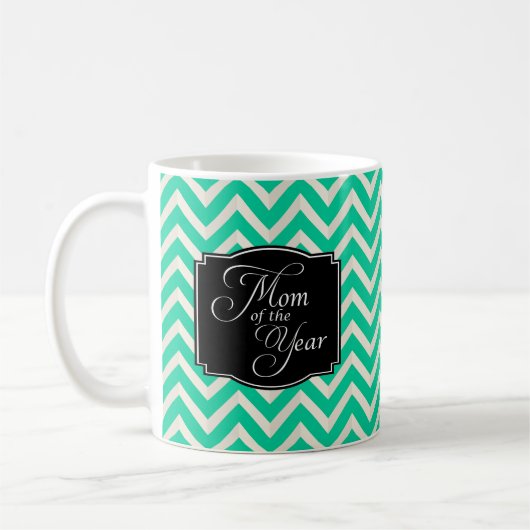 Mam van het Jaar Chevron Stripes Koffiemok (Links)