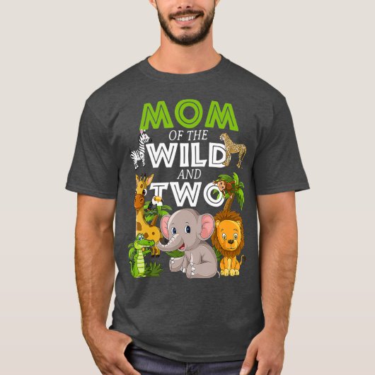 Mam van het Wild Two Zoo Birthday Safari Oerwoud T-shirt (Voorkant)