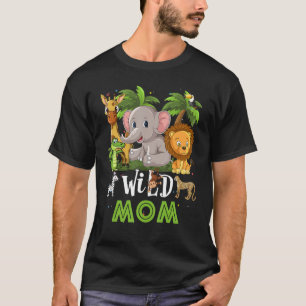 Mam van het wilde dierentuin Birthday Safari Oerwo T-shirt
