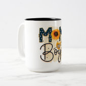 Mam van jongens tweekleurige koffiemok (Voorkant links)