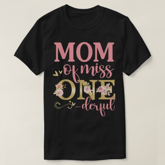 Mam van Miss Onederful 1e verjaardag familie M T-shirt (Design voorkant)