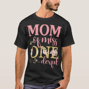 Mam van Miss Onederful 1e verjaardag familie M T-shirt