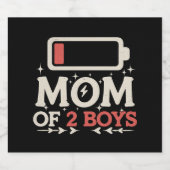 Mam van Moederdag met lagebatterij met 2 bakken Bier Etiket (Enkel label)