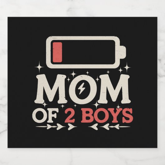 Mam van Moederdag met lagebatterij met 2 bakken Bier Etiket (Enkel label)