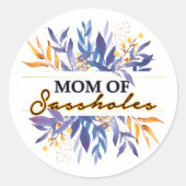 Mam van Sassholes Ronde Sticker (Voorkant)