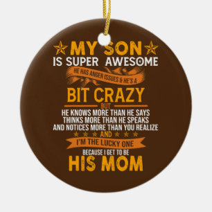 Mam van Super Geweldige Moederdag Funny Son Keramisch Ornament
